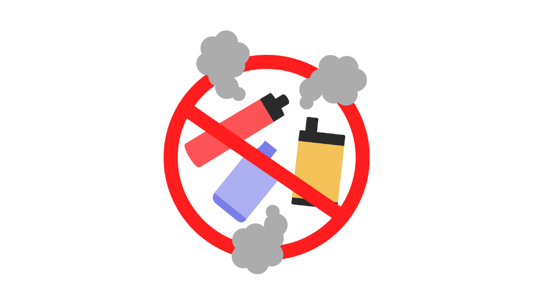 Vapes with a no symbol over them