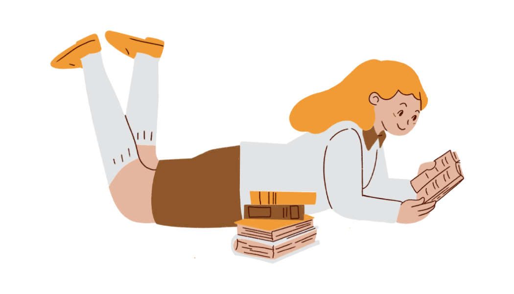 girl reading a book