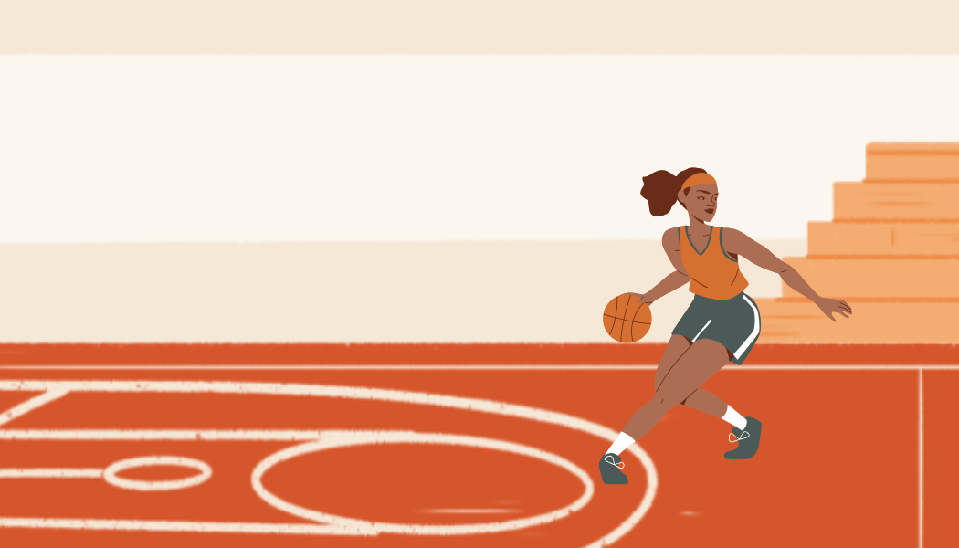girl playing basketball