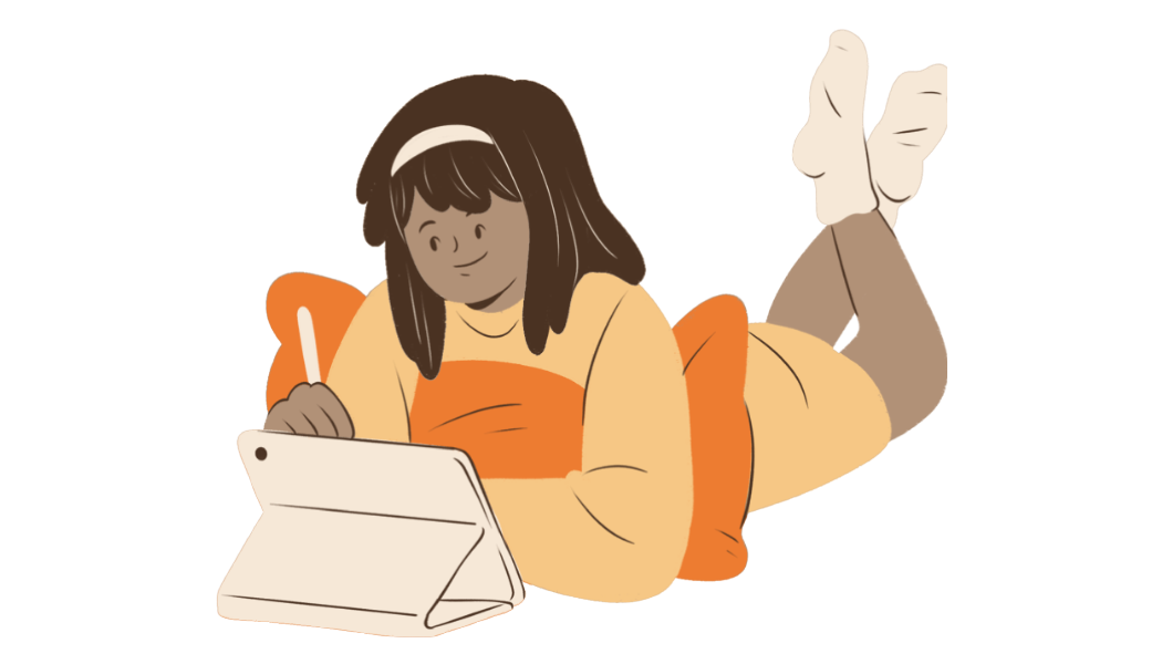 Girl working on an iPad 