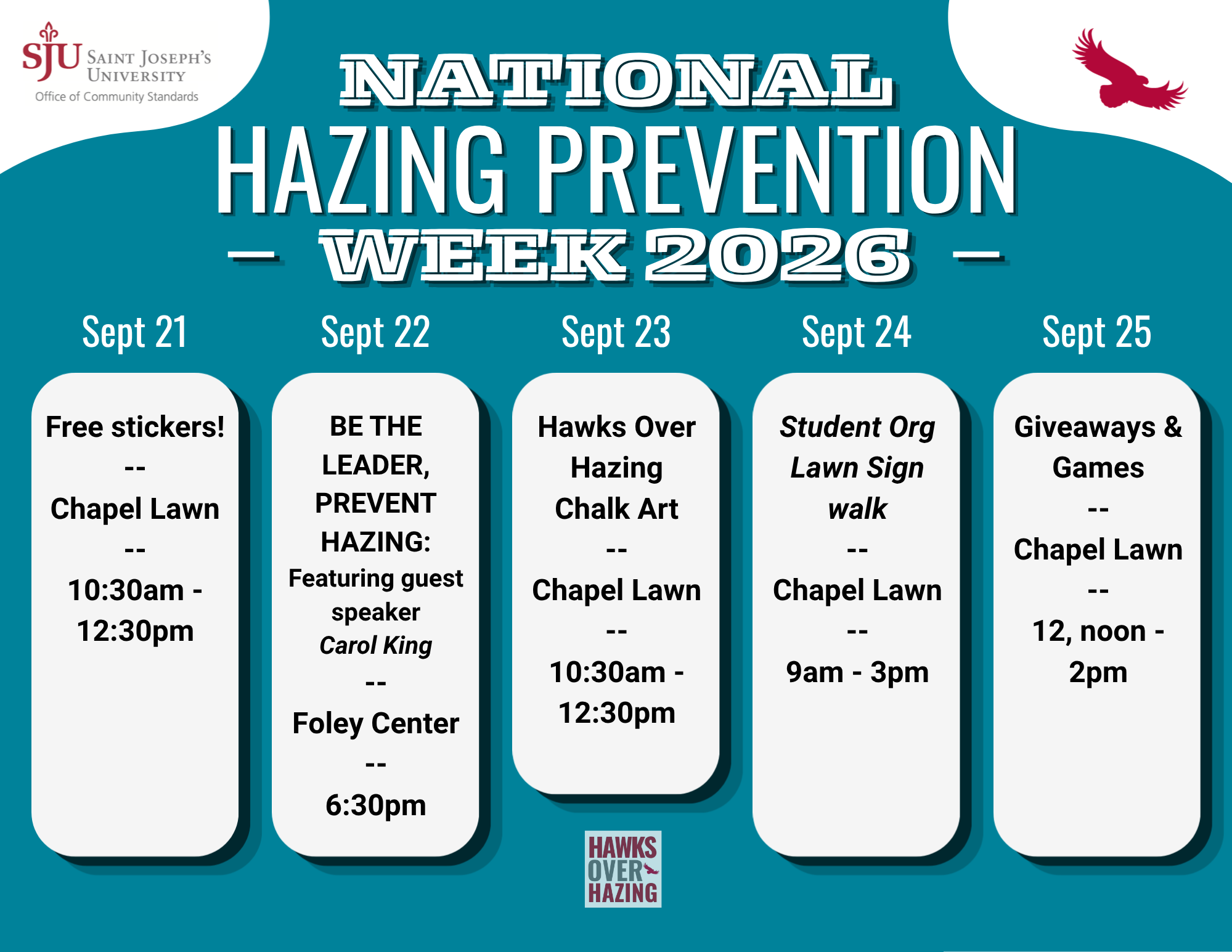 National Hazing Prevention Week 2026 schedule