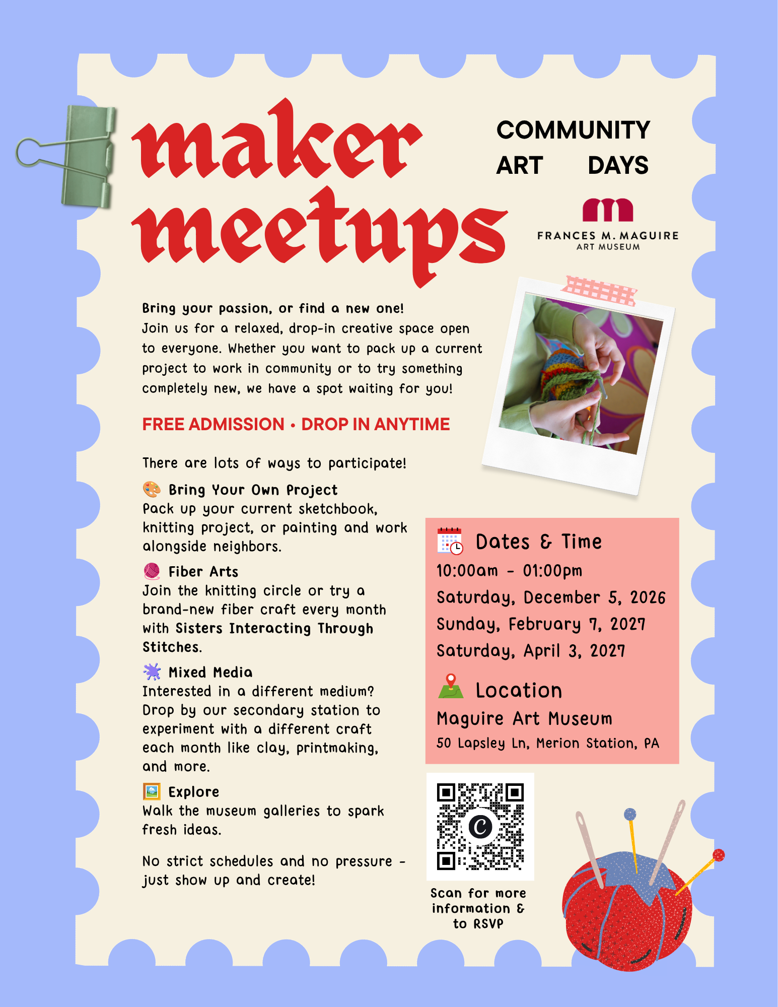 flyer for maker meetups 2026-2027
