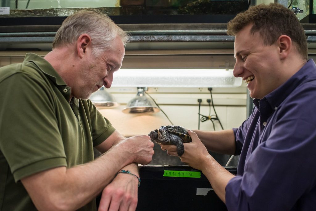 graduate student and professor in biodiversity lab at saint joseph's university