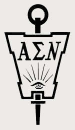 The Alpha Sigma Nu key bears the three Greek letters together with the eye of wisdom