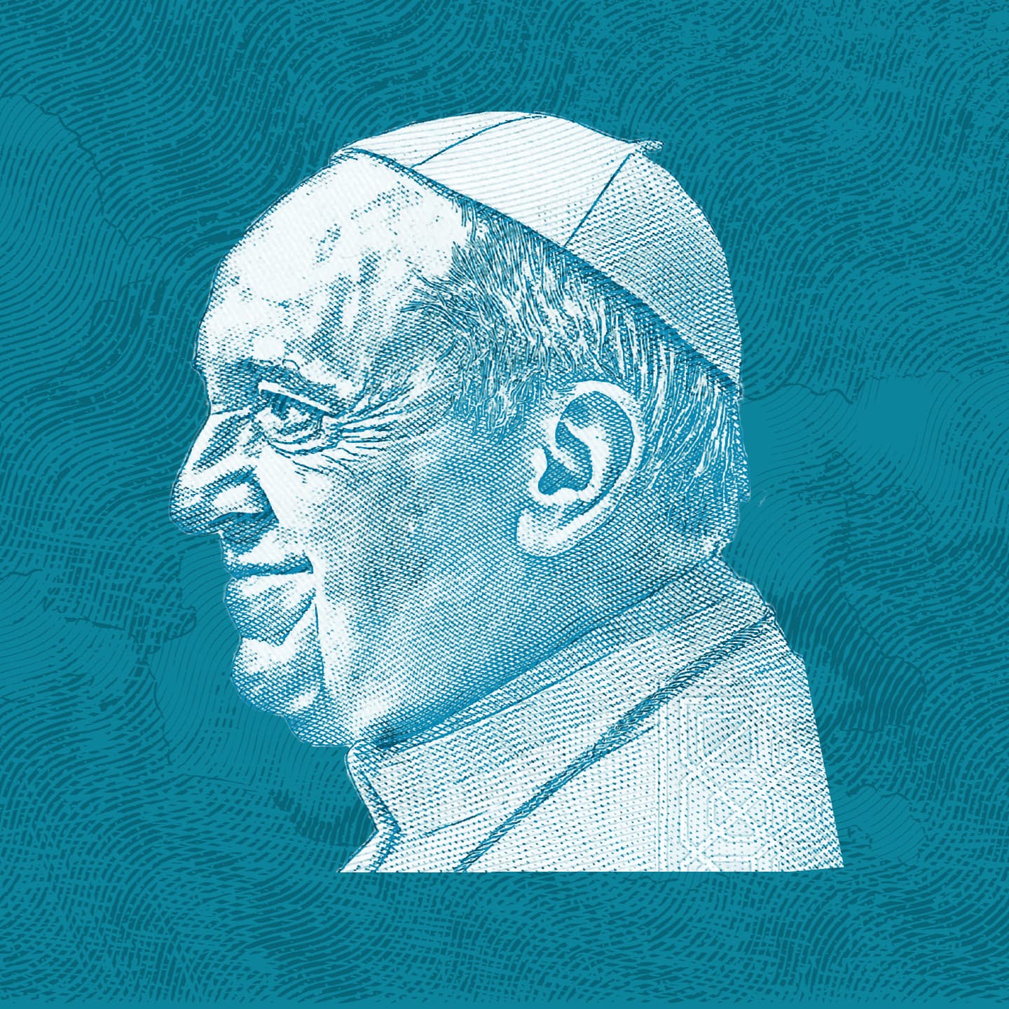 illustration of the pope's side profile