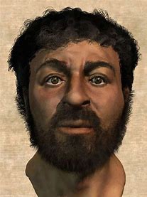 Facial reconstruction from a 1st-century Jewish man's skull by forensic artist Richard Neave.