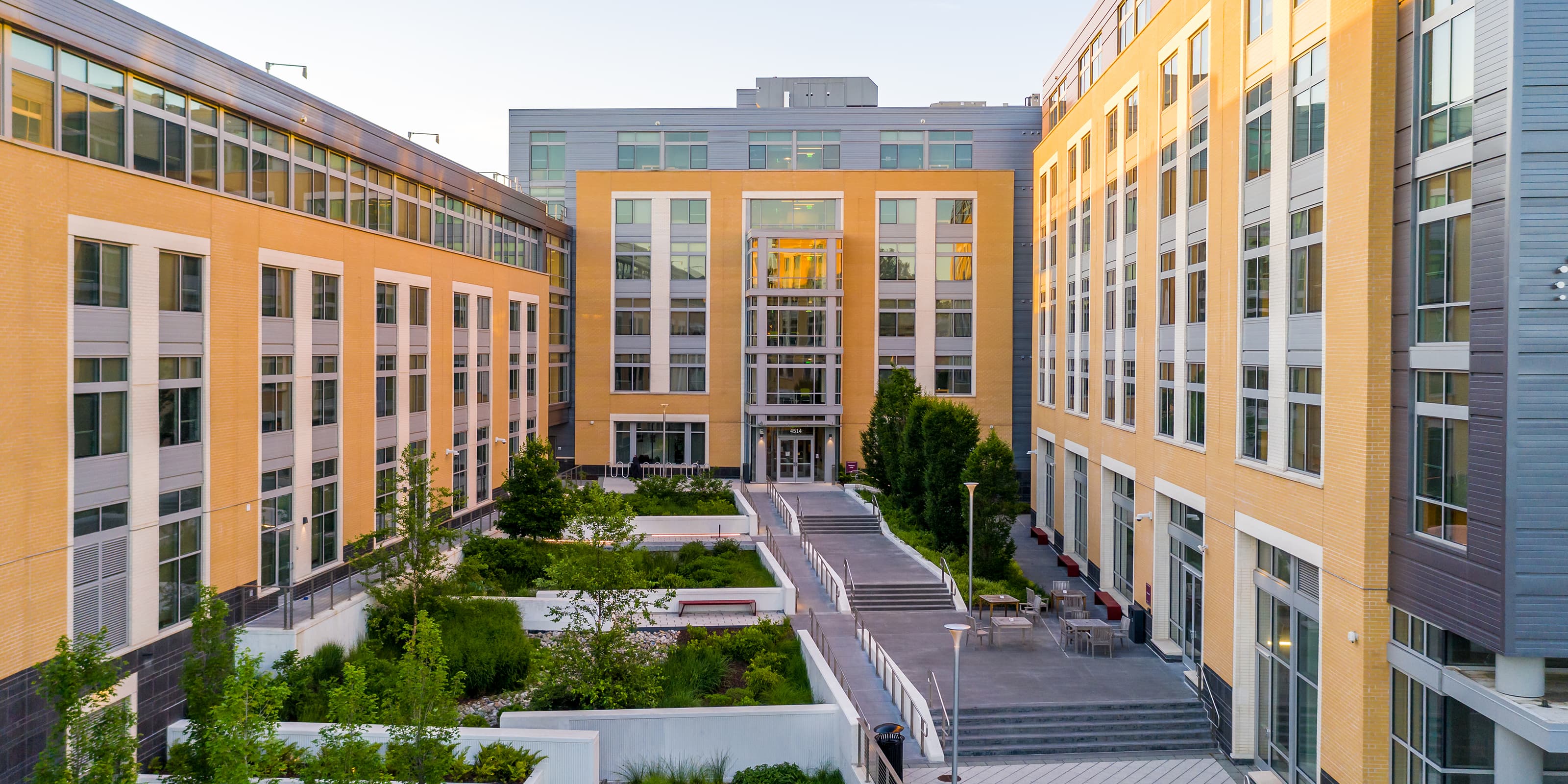 A large, apartment-style dormitory on Saint Joseph's University's University City campus