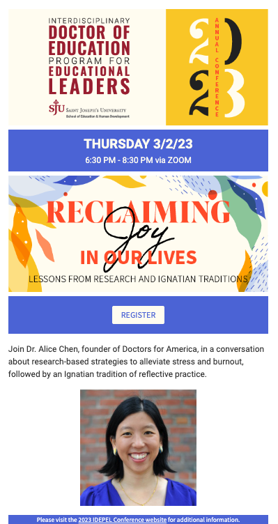 "Reclaiming Joy in Our Lives" infographic