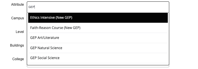 Attribution type for GEP course listing