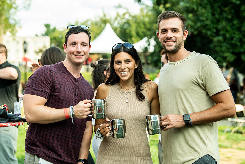 Saint Joseph's alum at the hawkfest beer garden