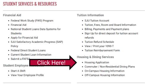 Student Services & Resources > Housing Application