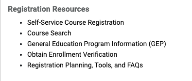 Registration resources from Saint Joseph's Nest for student