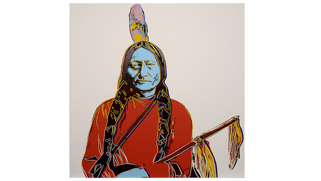 Print titled Sitting Bull by Andy Warhol