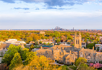 Aerial photo of Saint Joseph's University Hawk Hill Campus