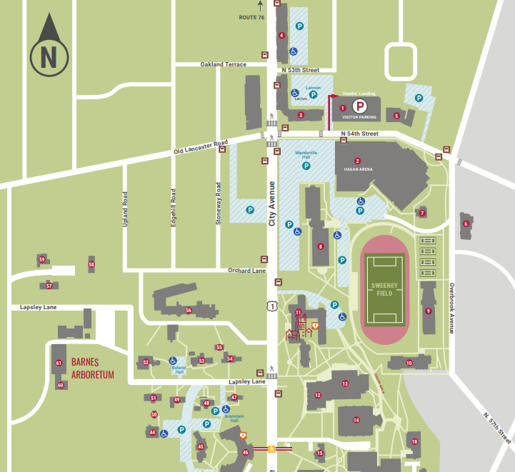 screen grab of Saint Joseph's University campus map