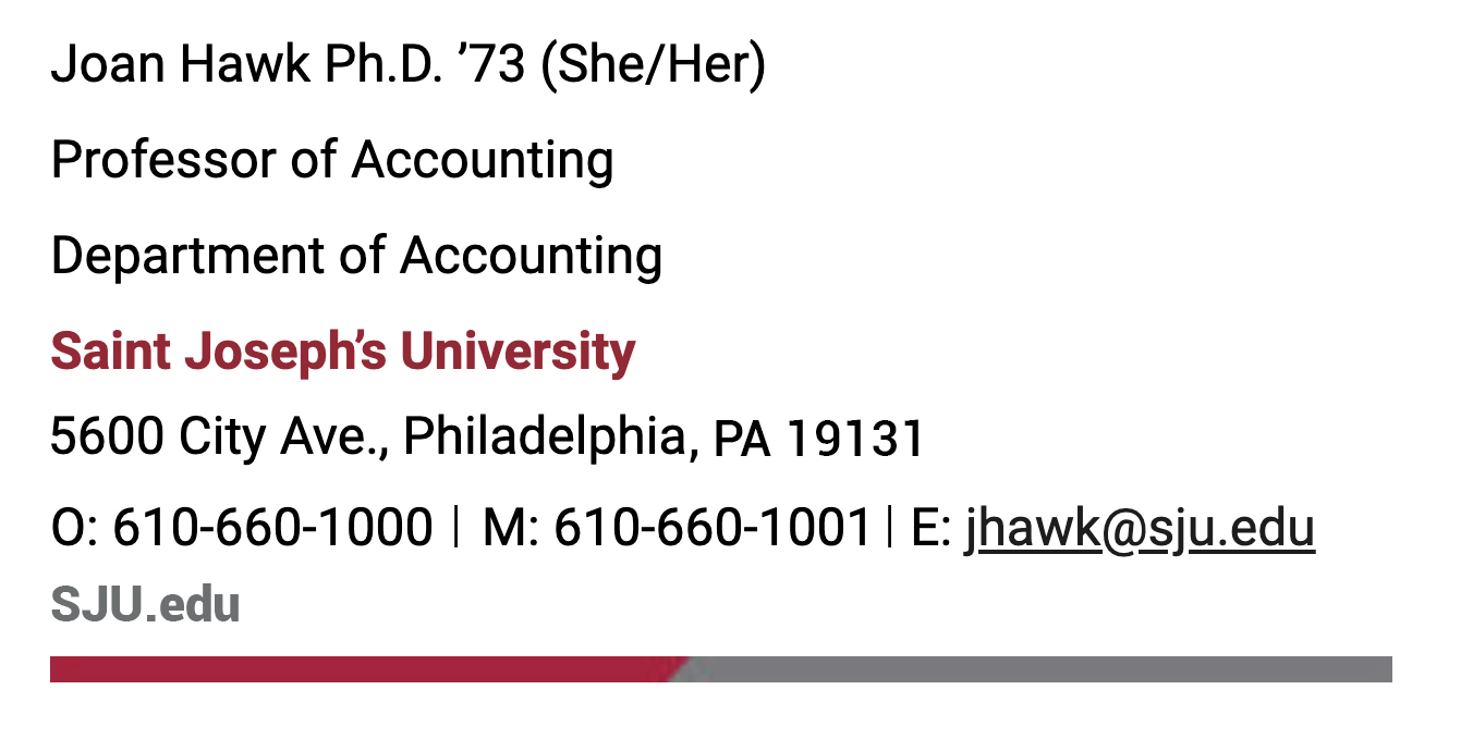 Saint Joseph's Email Signature