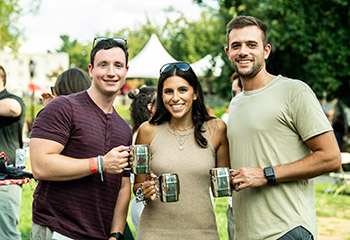 Saint Joseph's alum at the hawkfest beer garden