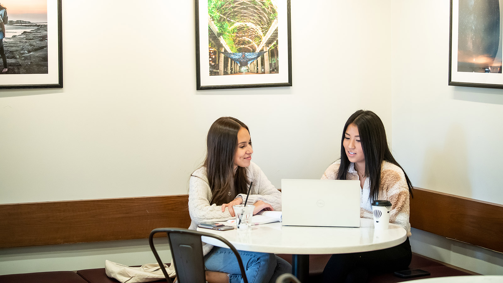 two saint joseph's university students studying 