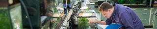 graduate student in a biodiversity lab