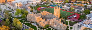 Aerial view of the Saint Joseph's University campus.