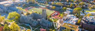 Aerial view of the Saint Joseph's University campus.