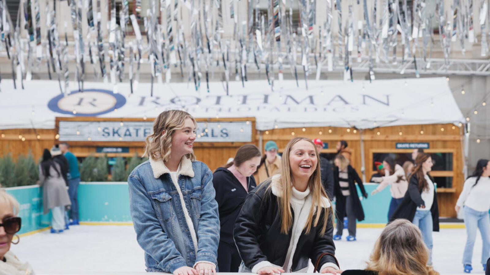 People ice skating at Dilworth Park