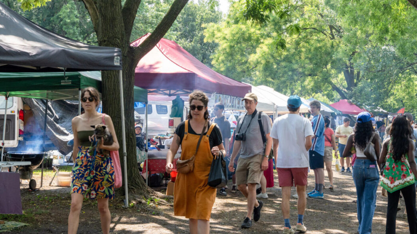 People walking in a park 