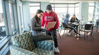 lounge inside villiger hall, a first-year dormitory at saint joseph's university