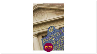 A sign that says Philadelphia College of Pharmacy and Science