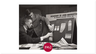 Historic photo of the Academy of Food Marketing students at Saint Joseph's University
