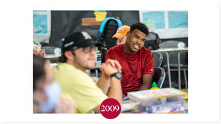 A college student at the Kinney Center for Autism Education and Support