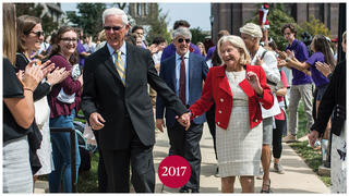 James Maguire and his wife, Frances, at Saint Joseph's University