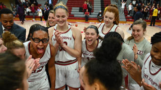 Saint Joseph's Women's Basketball team cheering