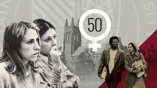 Illustration showcasing how Saint Joseph's celebrates 50 years of CO-Education