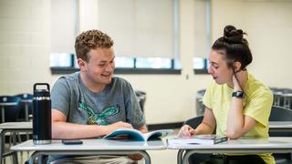 Lily working with a Kinney Center client.