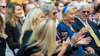 Frannie Maguire reacts to the new the Barnes building would be renamed in her honor