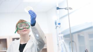 Student working in a lab