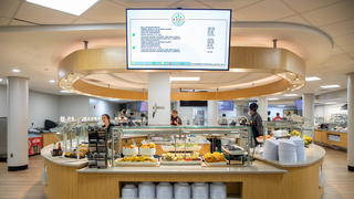 Photo of the redesigned Camion dining hall which includes a full salad bar