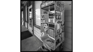 payphone with stickers