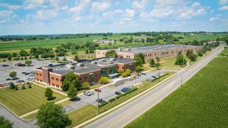Aerial shot of Lancaster PA College Campus