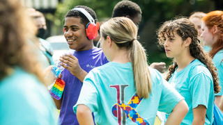 Group of students at Kinney camp during the summer