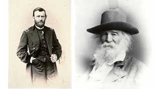 Photographs taken by Frederick Gutekunst of Ulysses S. Grant (left) and Walt Whitman (right)