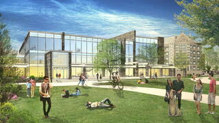 Outside Saint Joseph's Student Center