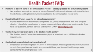 Health Packet FAQs 1
