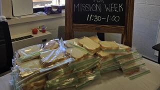 stack of PB&J sandwiches