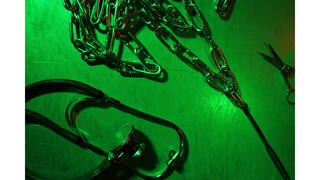 art photo green with chains