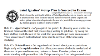 St. Ignatius' 4-Step Plan to Succeed in Exams