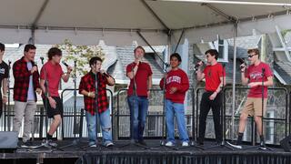 men singing