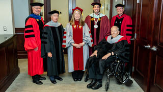 2023: Nicholas S. Rashford, S.J., at the inauguration of Saint Joseph’s 29th President, Cheryl A. McConnell. 