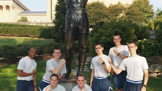 AFROTC at Rocky statue near Philadelphia Museum of Art